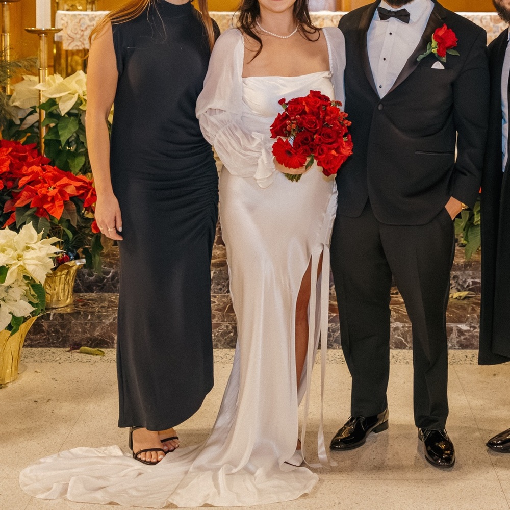 White Bridal Open-Back Gown